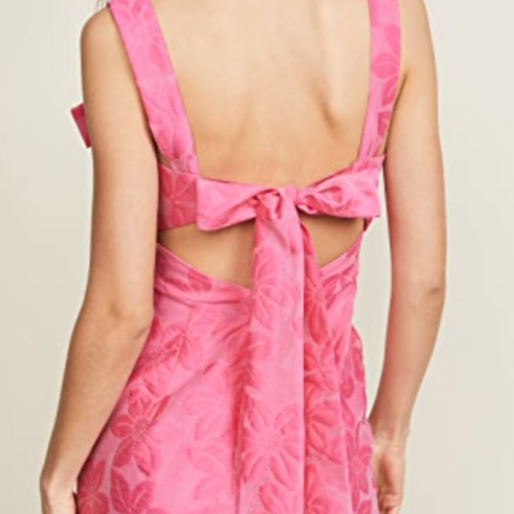 Milly Pink Floral Mini Dress with Bow Detail - Picture 2 of 9